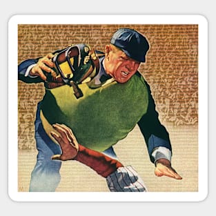 Vintage Sports Baseball Player, the Umpire Sticker